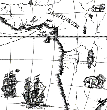 Detail uit de Slavenhaler kaart van Peter-Paul Rauwerda